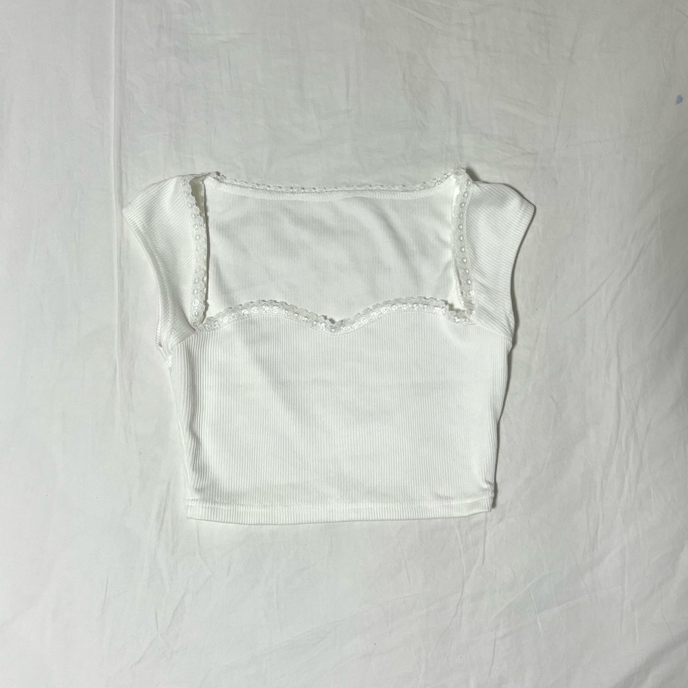 Cute lace white top